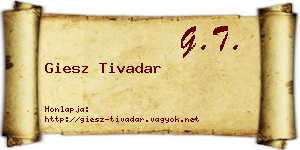 Giesz Tivadar névjegykártya